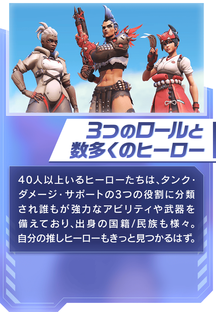 3つのロールと数多くのヒーロー